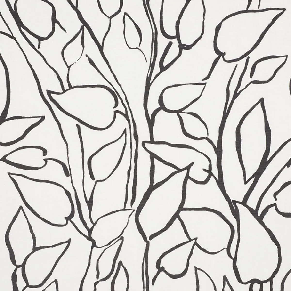Schumacher 178702 Solandra Vine Black fabric swatch