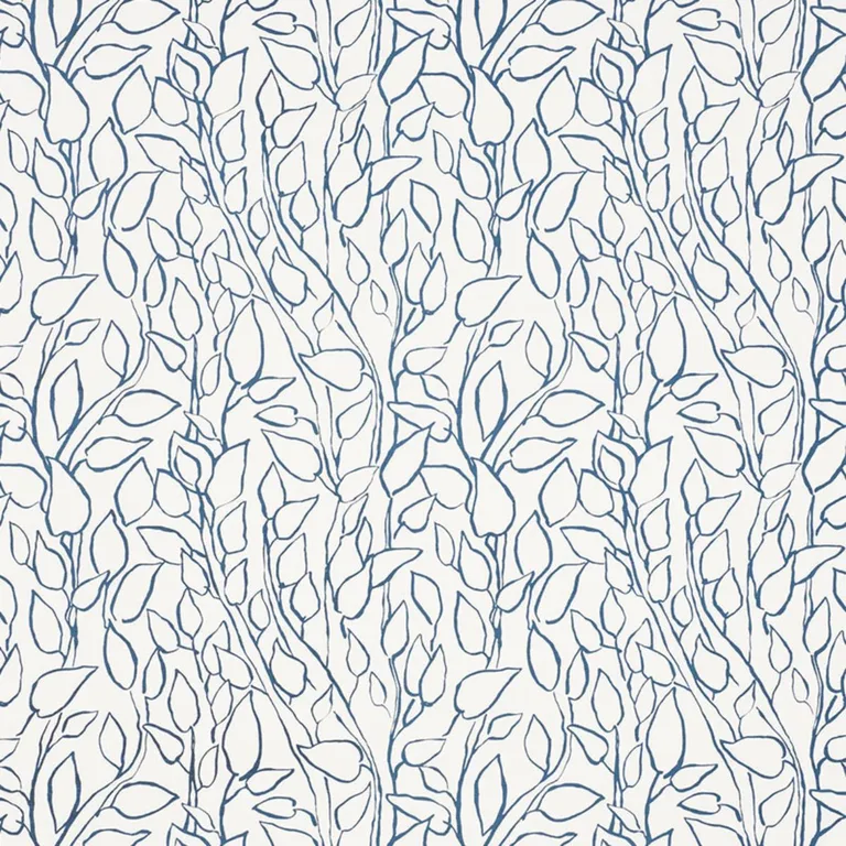 Schumacher 178700 Solandra Vine Blue fabric swatch