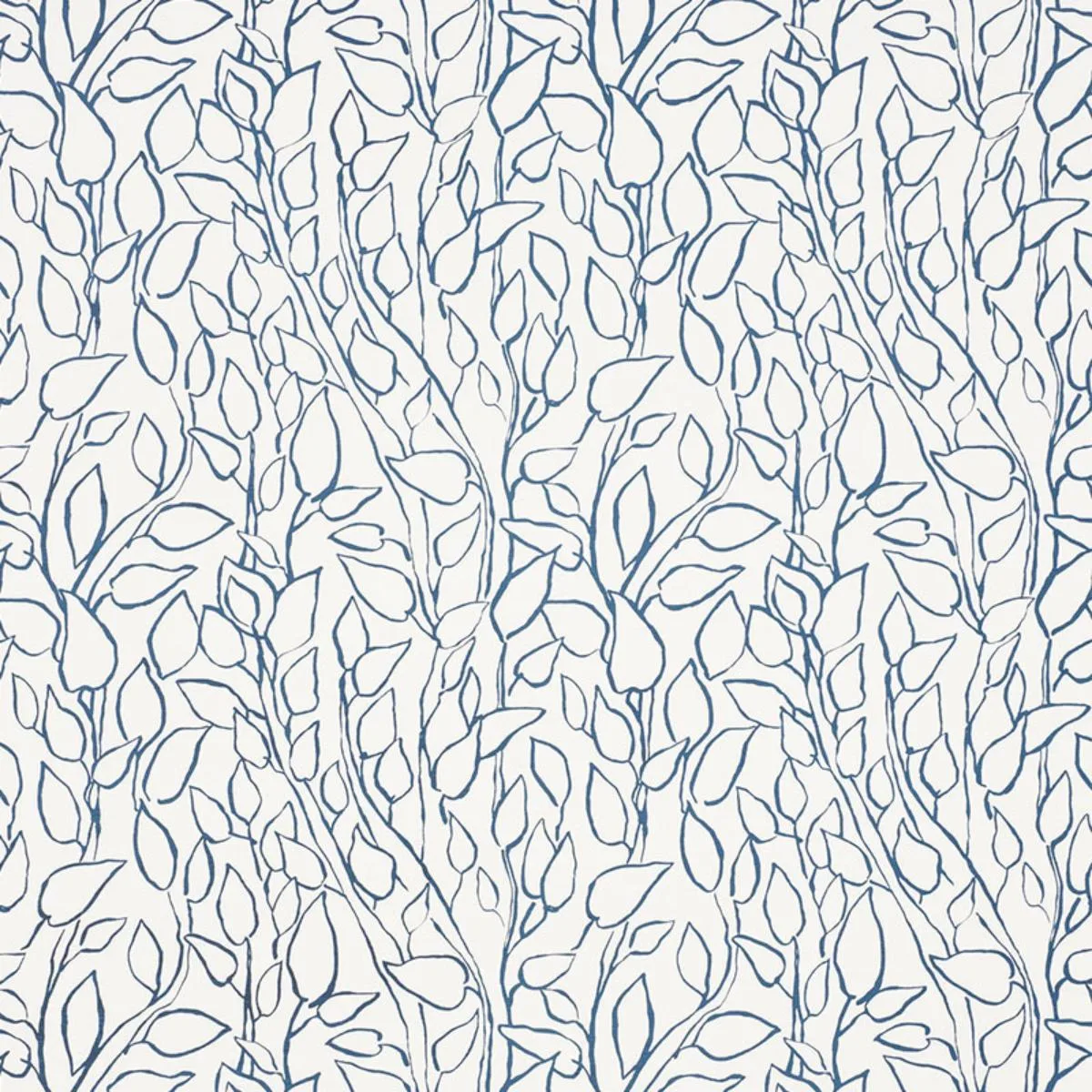 Schumacher 178700 Solandra Vine Blue fabric swatch