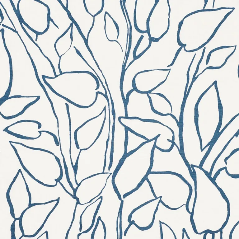 Schumacher 178700 Solandra Vine Blue fabric swatch