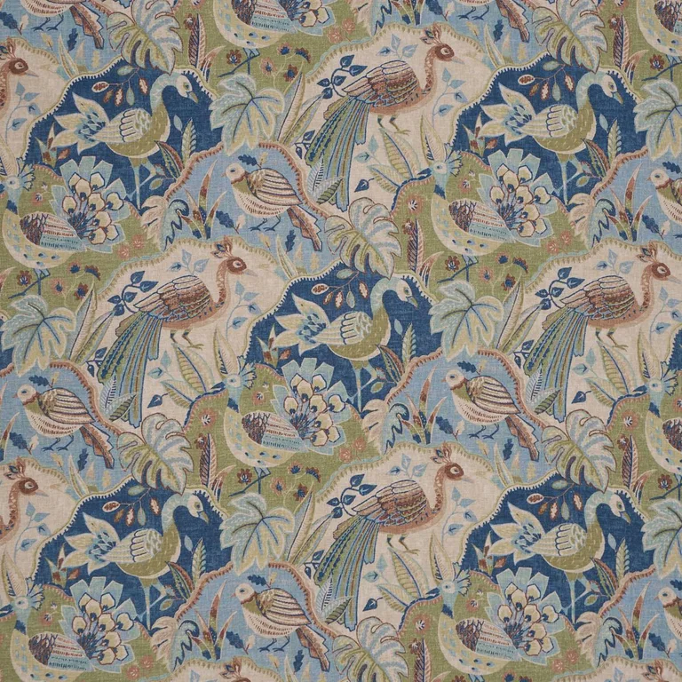 Schumacher 182932 Soraya Blue fabric swatch