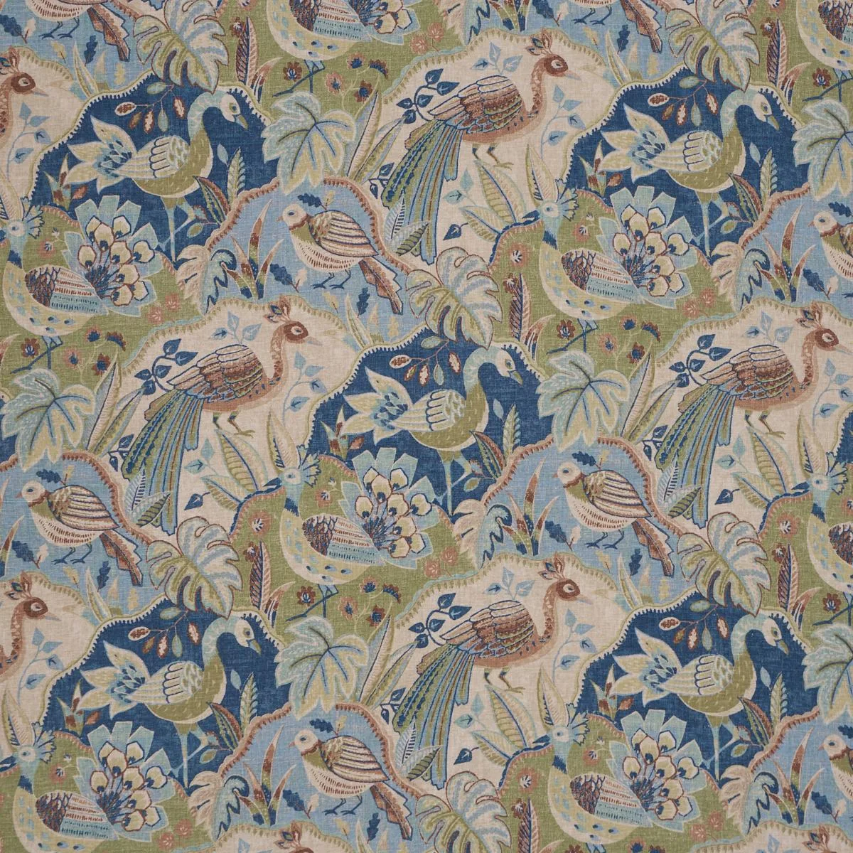 Schumacher 182932 Soraya Blue fabric swatch