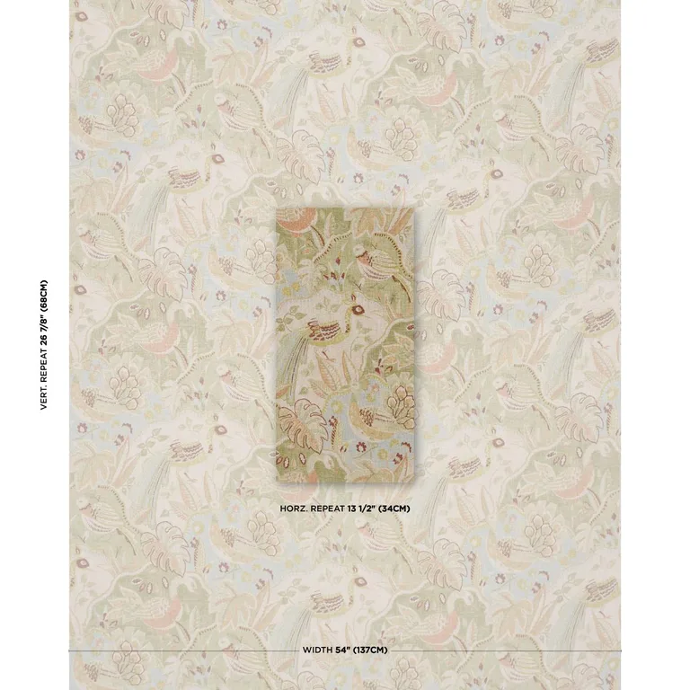 Schumacher 182930 Soraya Sage fabric swatch