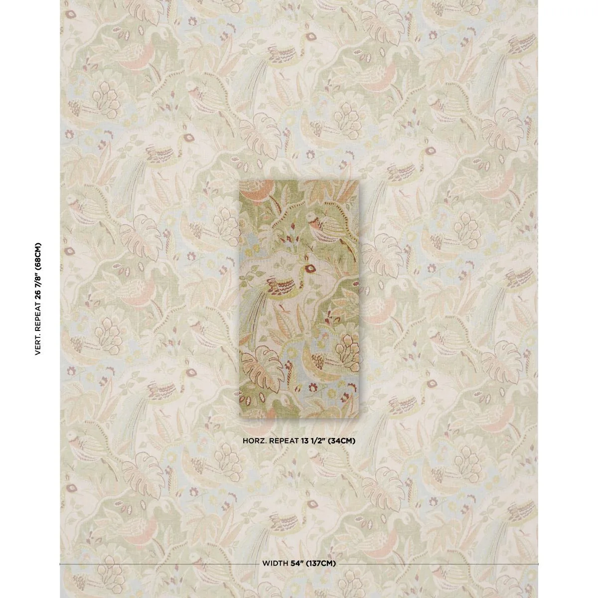 Schumacher 182930 Soraya Sage fabric swatch