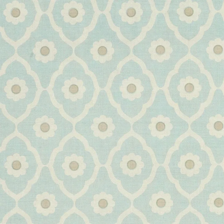 Schumacher SOUN003 Soundess Aqua fabric swatch