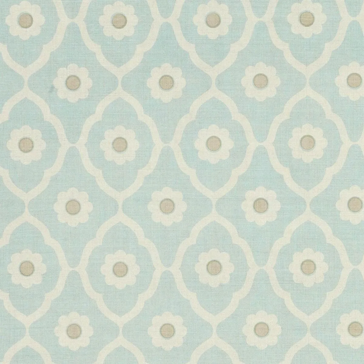 Schumacher SOUN003 Soundess Aqua fabric swatch