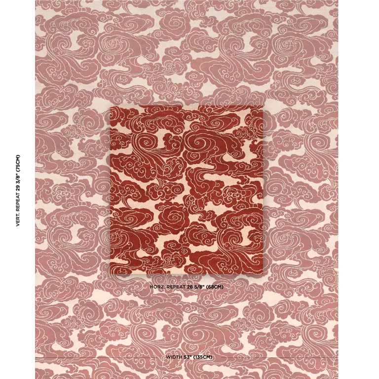 Schumacher 74064 Sozan Velvet Cinnabar fabric swatch