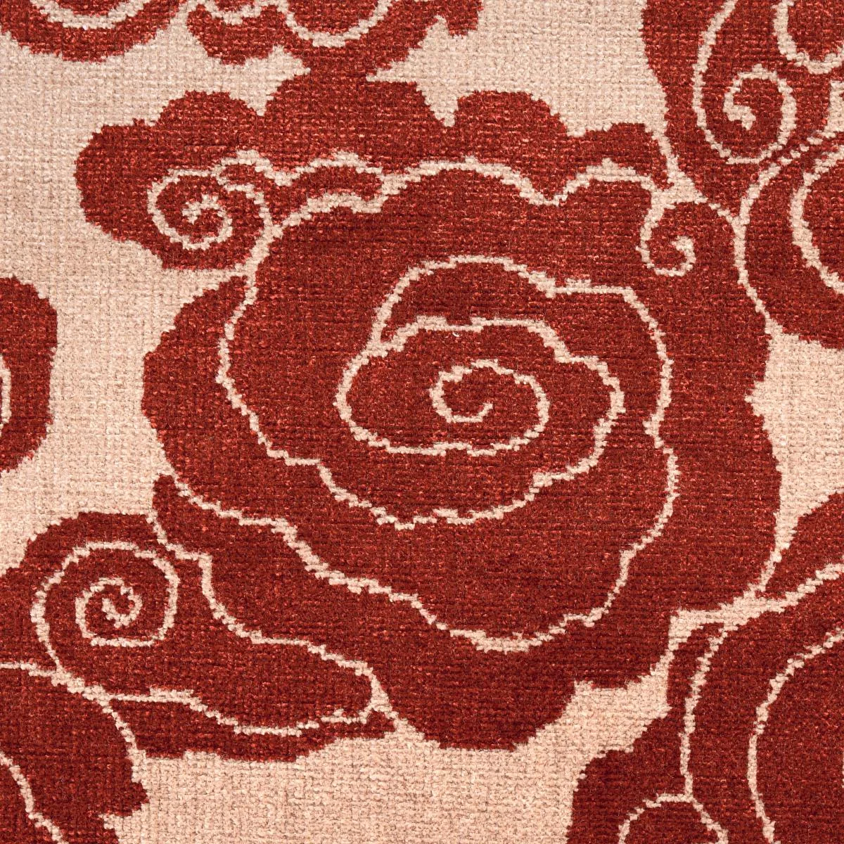 Schumacher 74064 Sozan Velvet Cinnabar fabric swatch