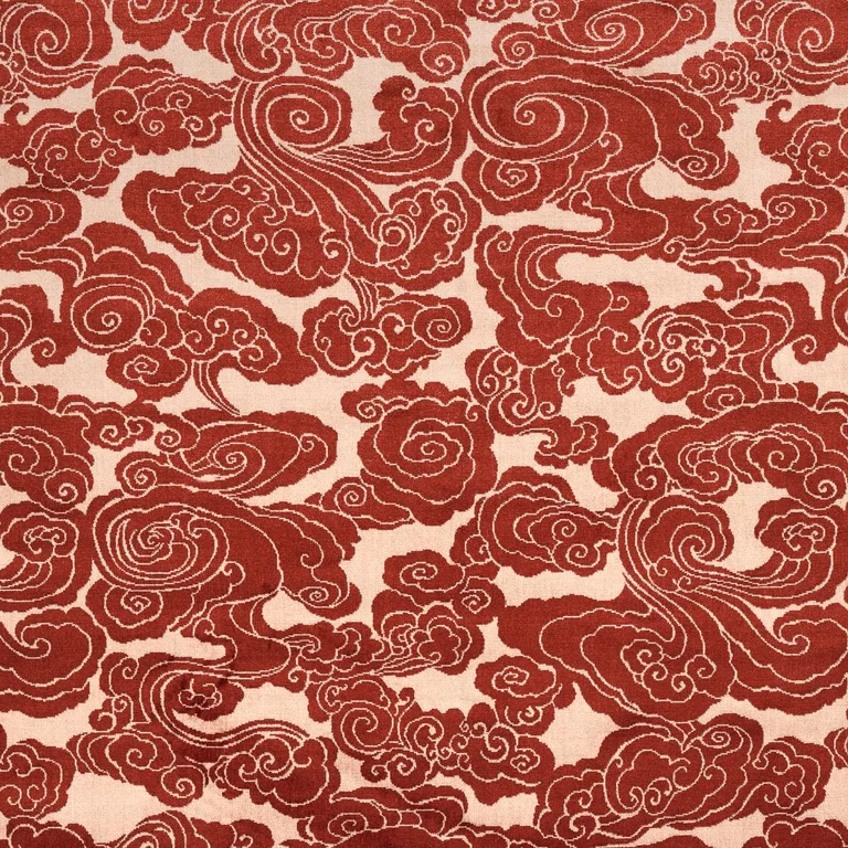 Schumacher 74064 Sozan Velvet Cinnabar fabric swatch