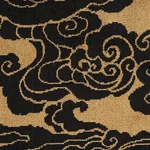 Schumacher 74060 Sozan Velvet Gold & Onyx fabric swatch
