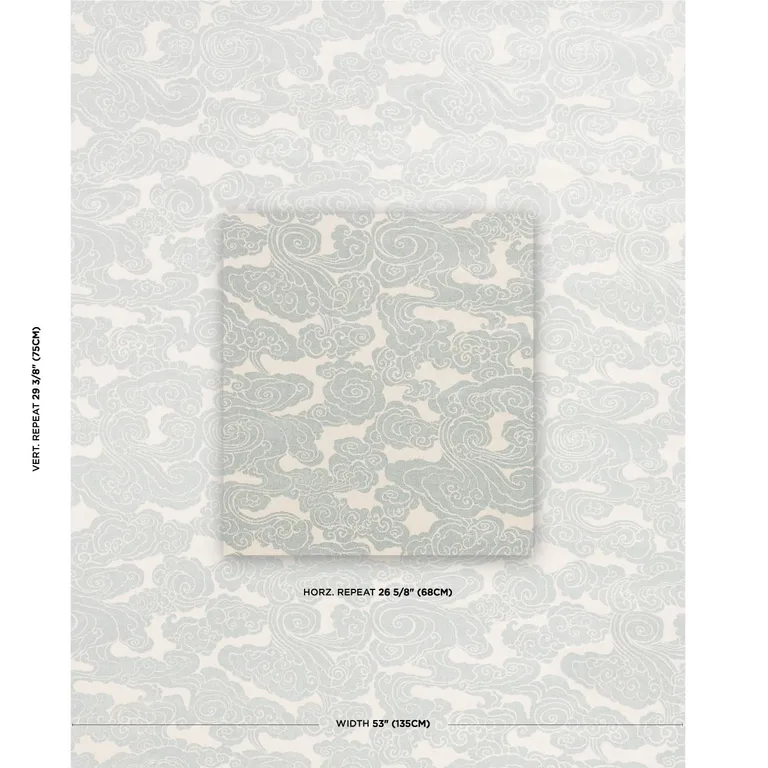 Schumacher 74063 Sozan Velvet Mist fabric swatch