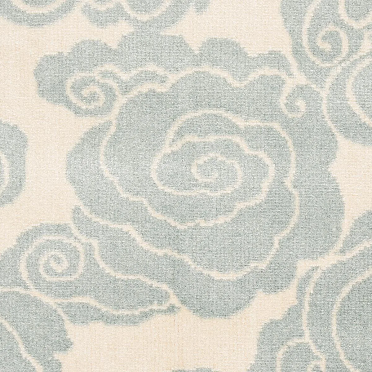 Schumacher 74063 Sozan Velvet Mist fabric swatch