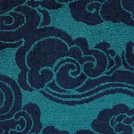 Schumacher 74061 Sozan Velvet Peacock fabric swatch