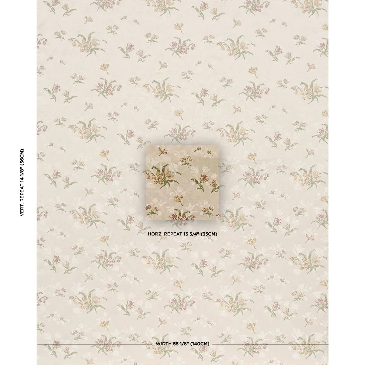 Schumacher 85820 Spitalfields Bouquet Alabaster fabric swatch