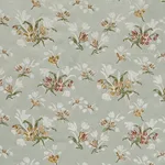 Schumacher 85821 Spitalfields Bouquet Robin's Egg fabric swatch