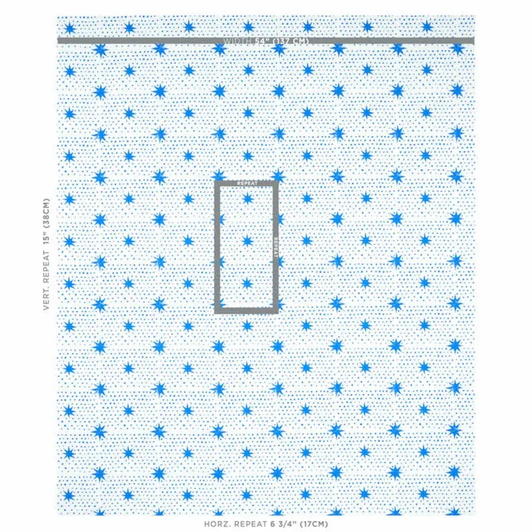 Schumacher 179160 Spot & Star Blue fabric swatch