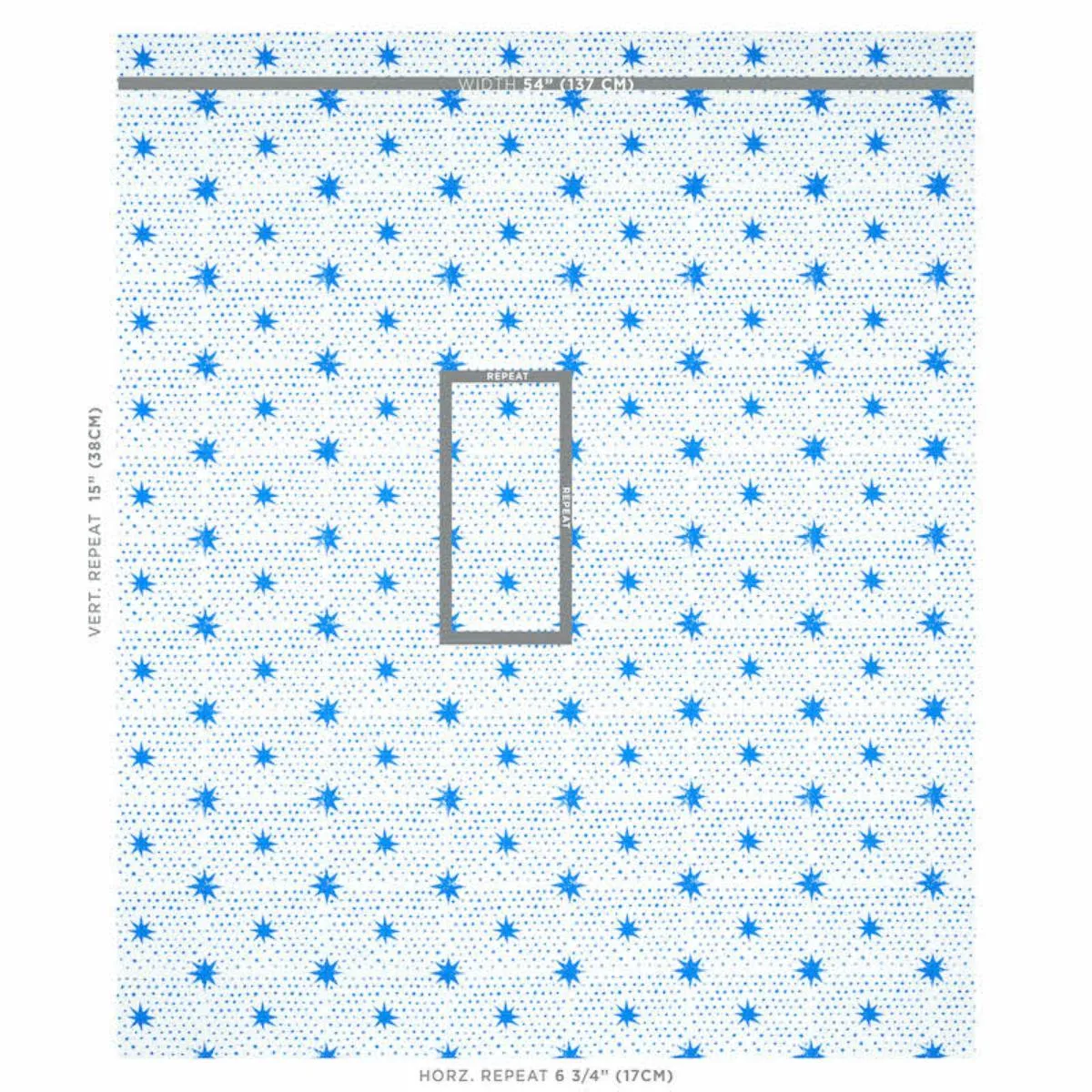 Schumacher 179160 Spot & Star Blue fabric swatch