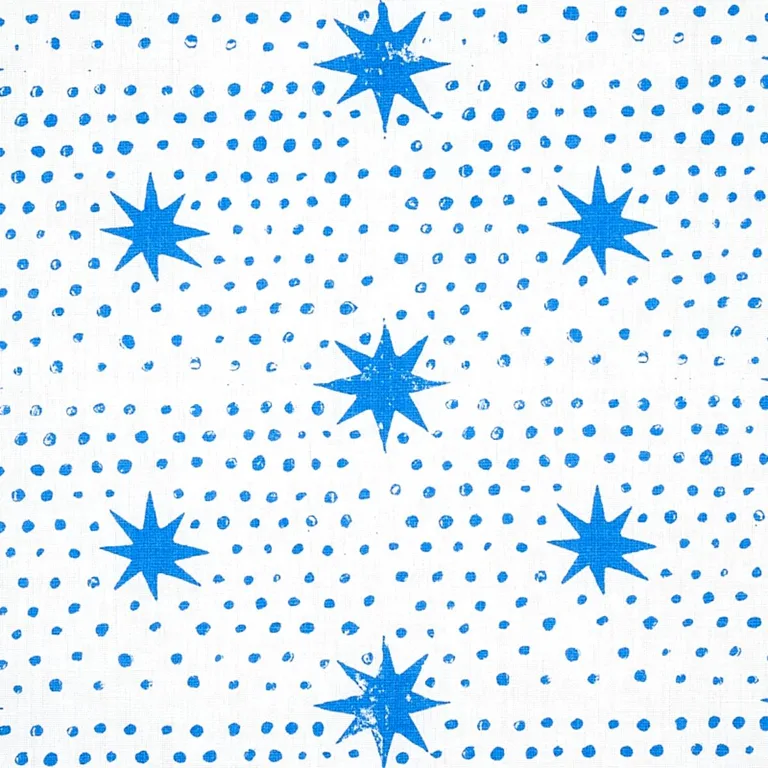 Schumacher 179160 Spot & Star Blue fabric swatch