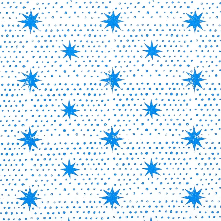 Schumacher 179160 Spot & Star Blue fabric swatch