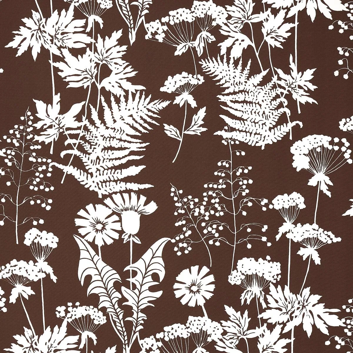 Schumacher 180222 Spring Floral Indoor/Outdoor Brown fabric swatch