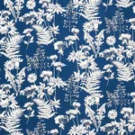 Schumacher 180220 Spring Floral Indoor/Outdoor Navy fabric swatch