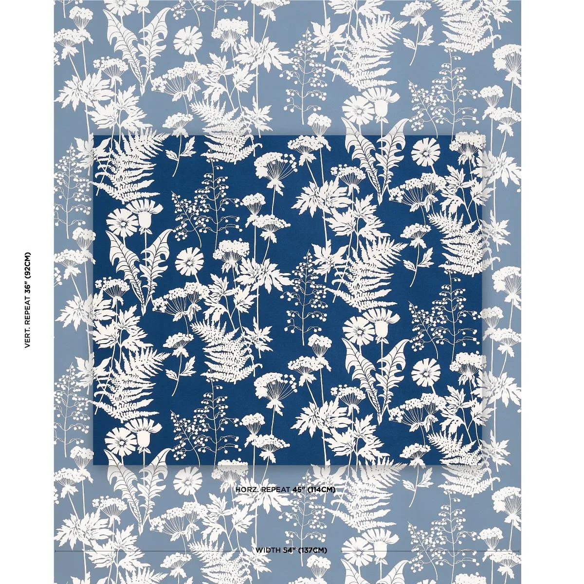 Schumacher 180220 Spring Floral Indoor/Outdoor Navy fabric swatch