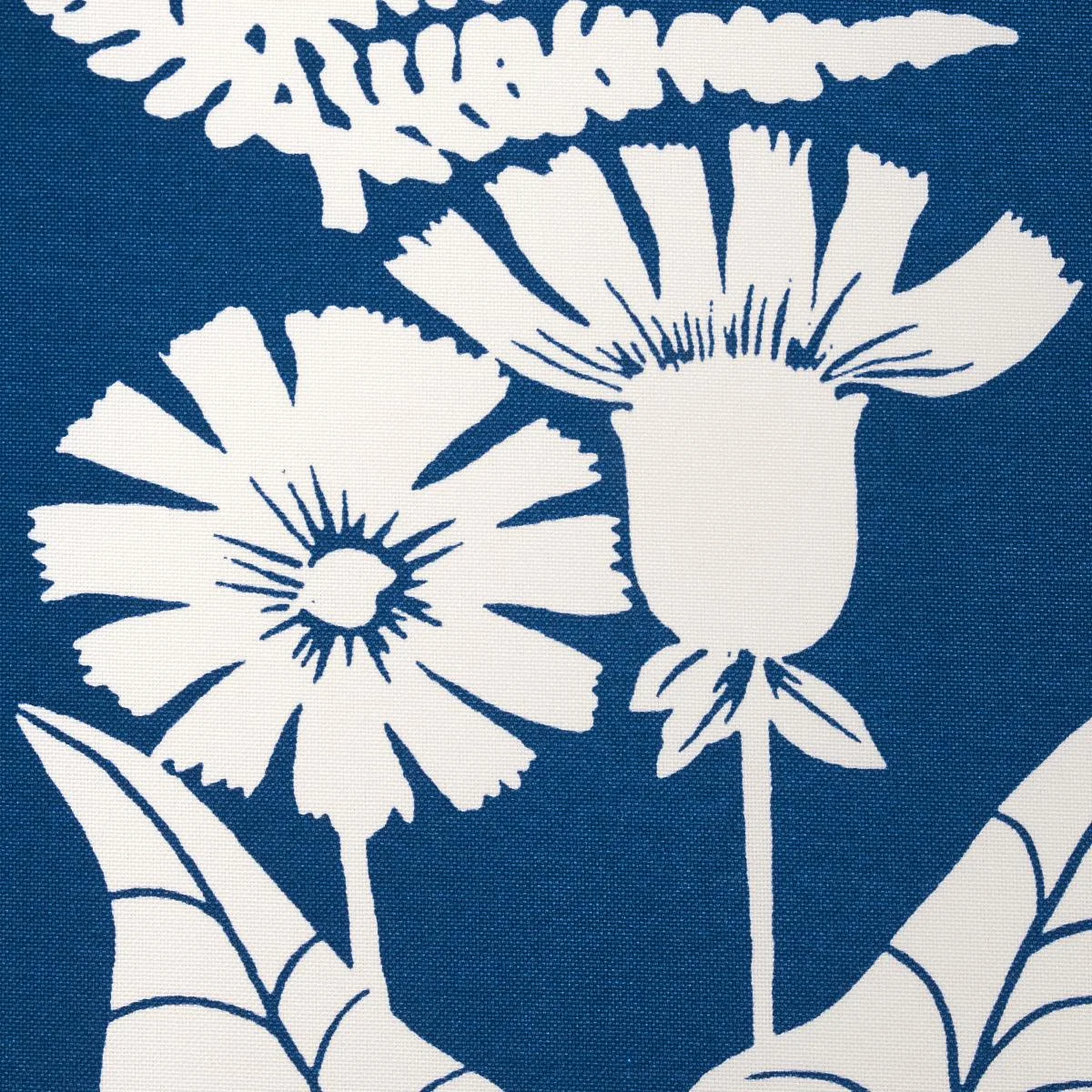 Schumacher 180220 Spring Floral Indoor/Outdoor Navy fabric swatch