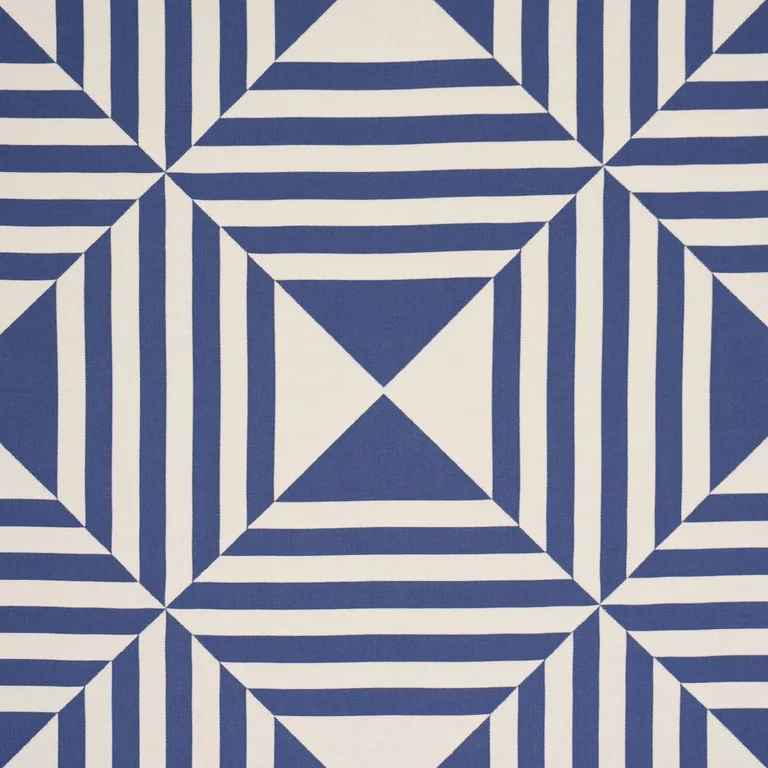 Schumacher 87590 Square In A Square Navy fabric swatch