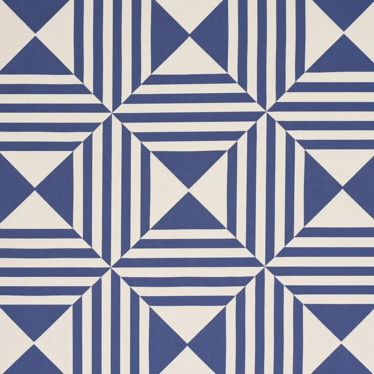 Schumacher 87590 Square In A Square Navy fabric swatch