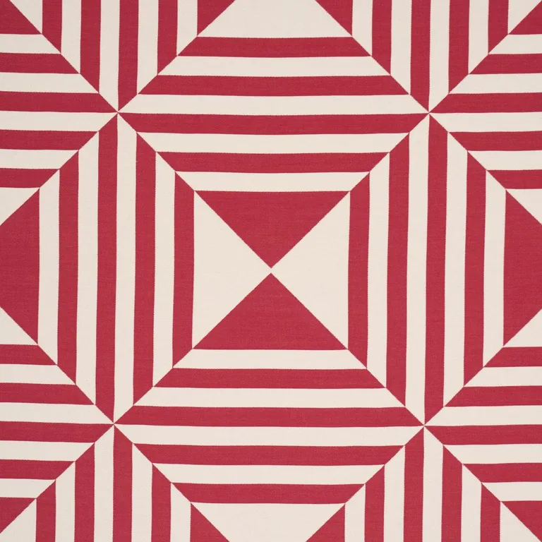 Schumacher 87591 Square In A Square Red fabric swatch