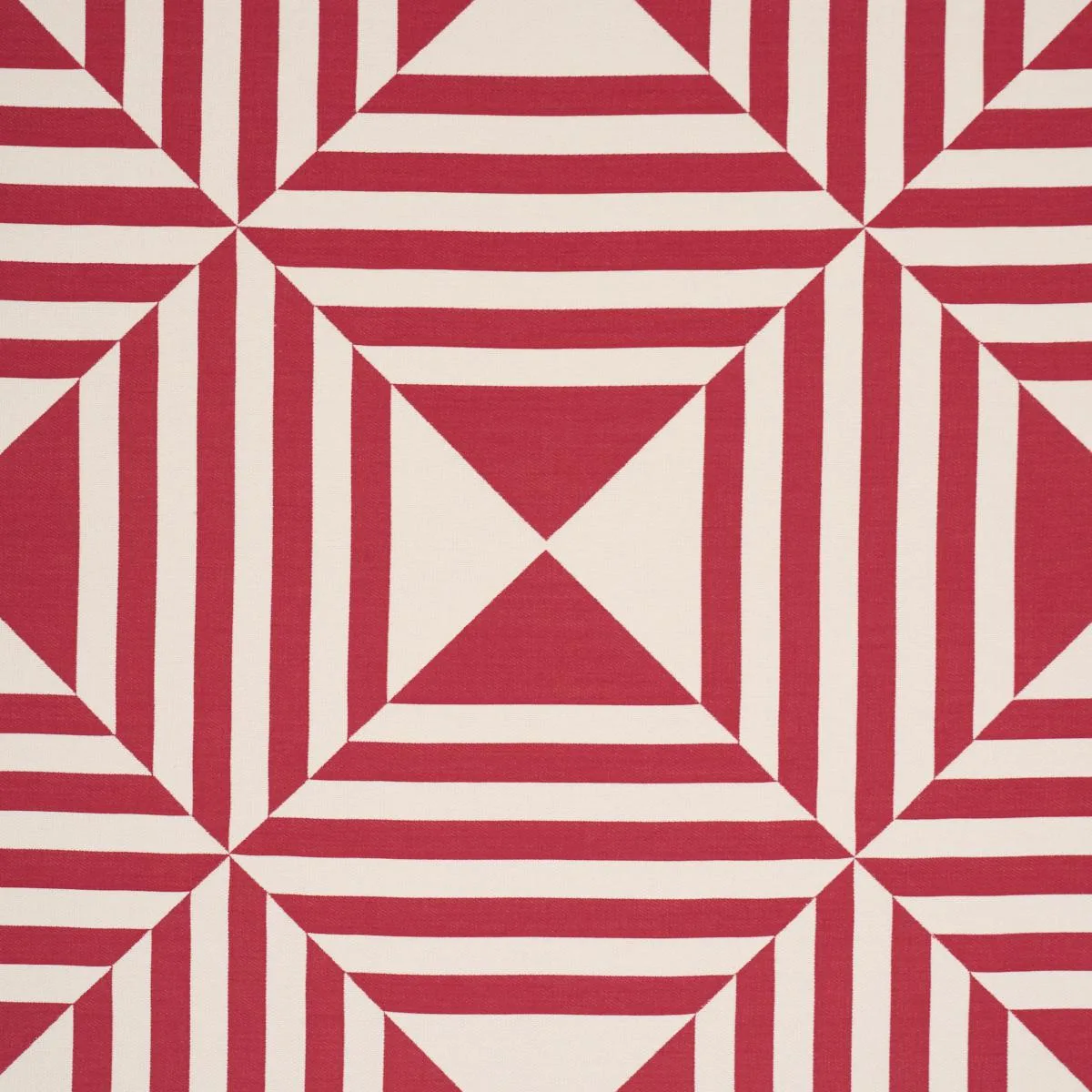 Schumacher 87591 Square In A Square Red fabric swatch