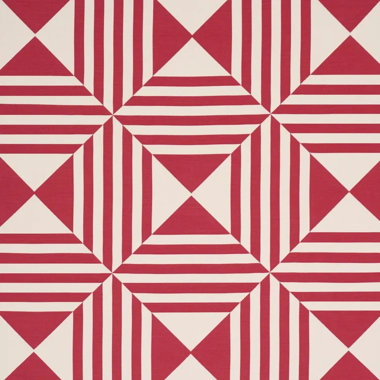 Schumacher 87591 Square In A Square Red fabric swatch