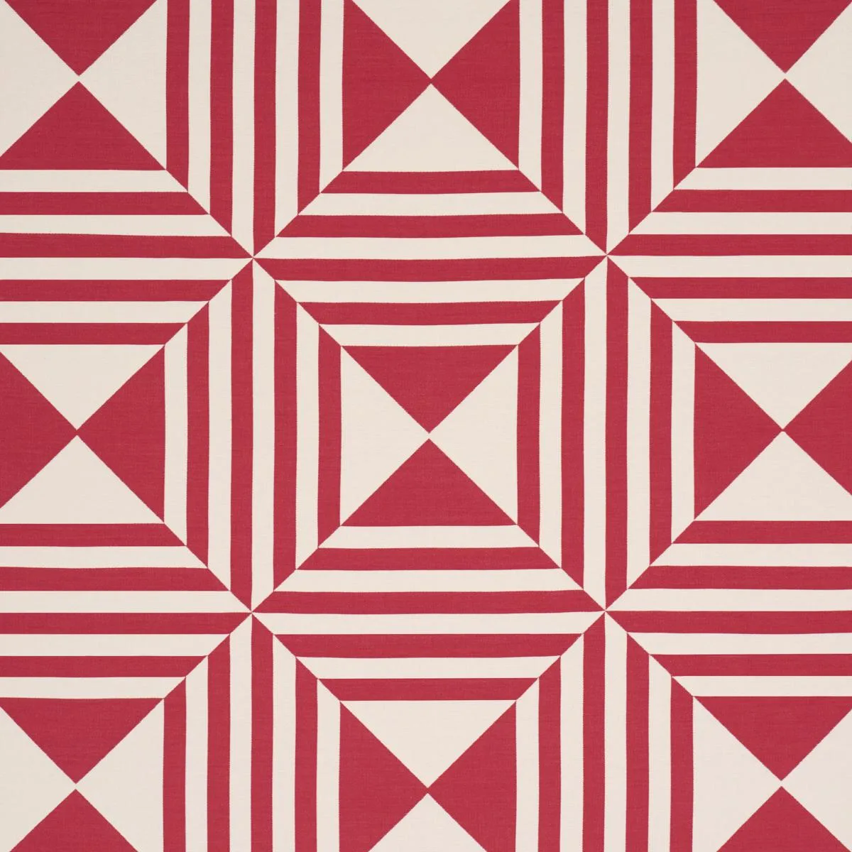 Schumacher 87591 Square In A Square Red fabric swatch