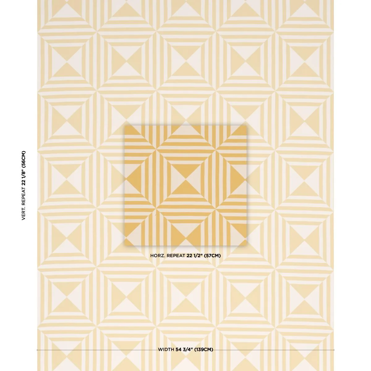 Schumacher 87592 Square In A Square Yellow fabric swatch