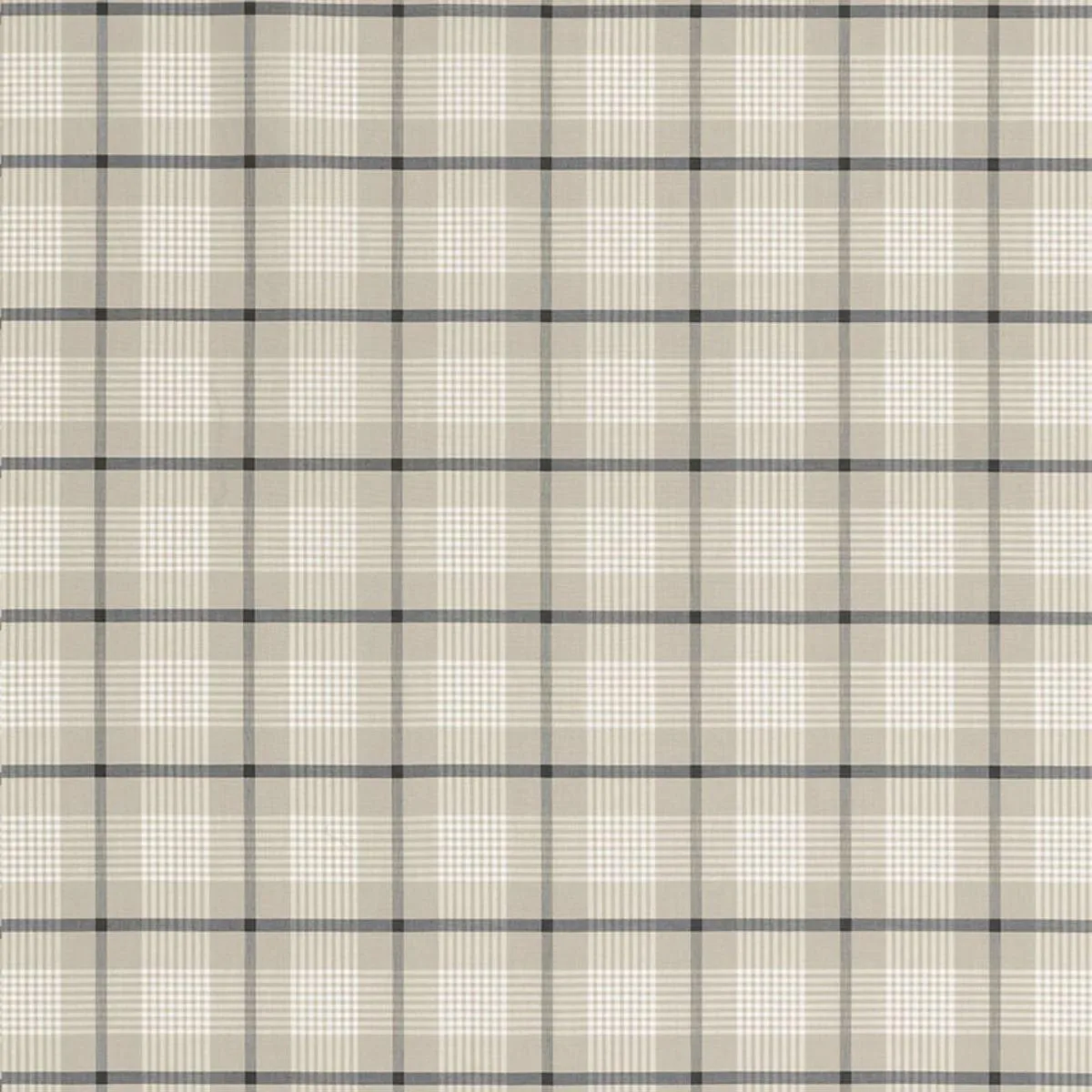 Schumacher 68022 St. Lucia Plaid Stone fabric swatch