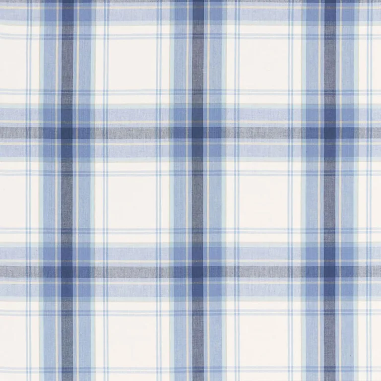 Schumacher 68072 St. Martin Plaid Cornflower fabric swatch