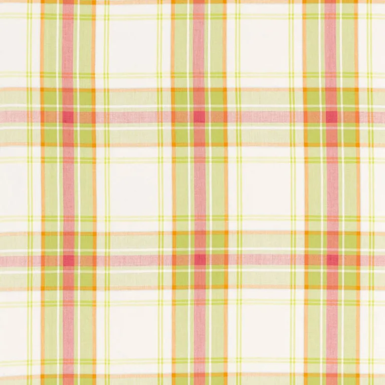 Schumacher 68070 St. Martin Plaid Lime fabric swatch