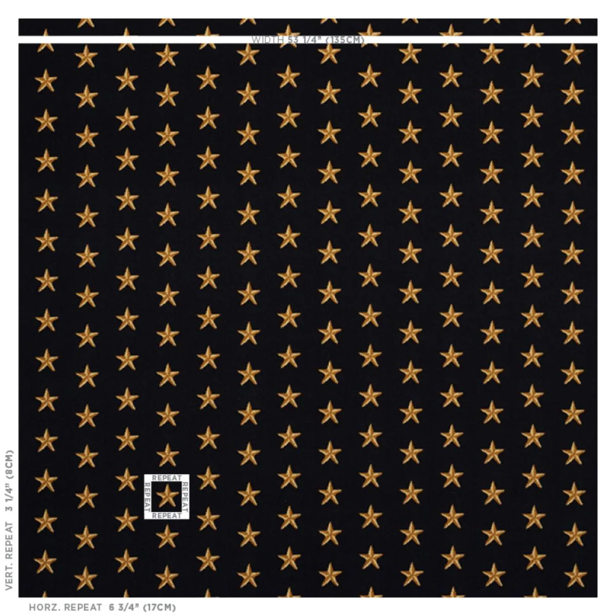 Schumacher 77420 Star éPinglé Black fabric swatch