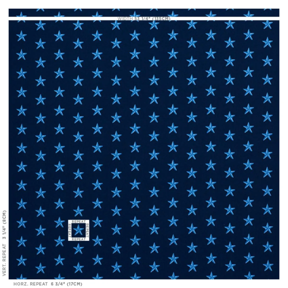 Schumacher 77421 Star éPinglé Blue fabric swatch