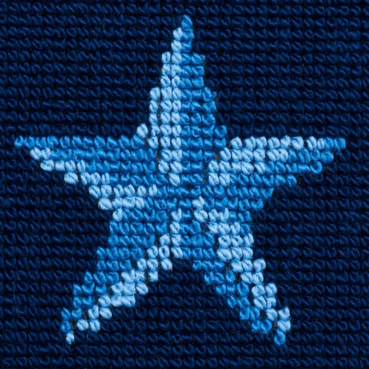 Schumacher 77421 Star éPinglé Blue fabric swatch