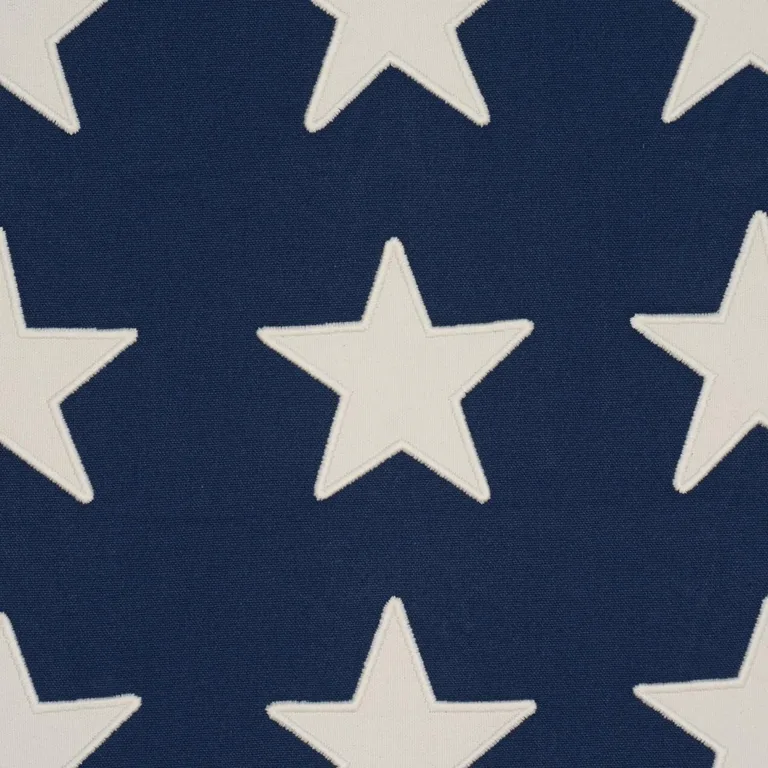 Schumacher 87600 Starfield Appliqué Navy fabric swatch