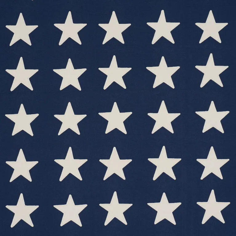 Schumacher 87600 Starfield Appliqué Navy fabric swatch