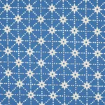 Schumacher 179260 Stars Hand Block Print Blue fabric swatch