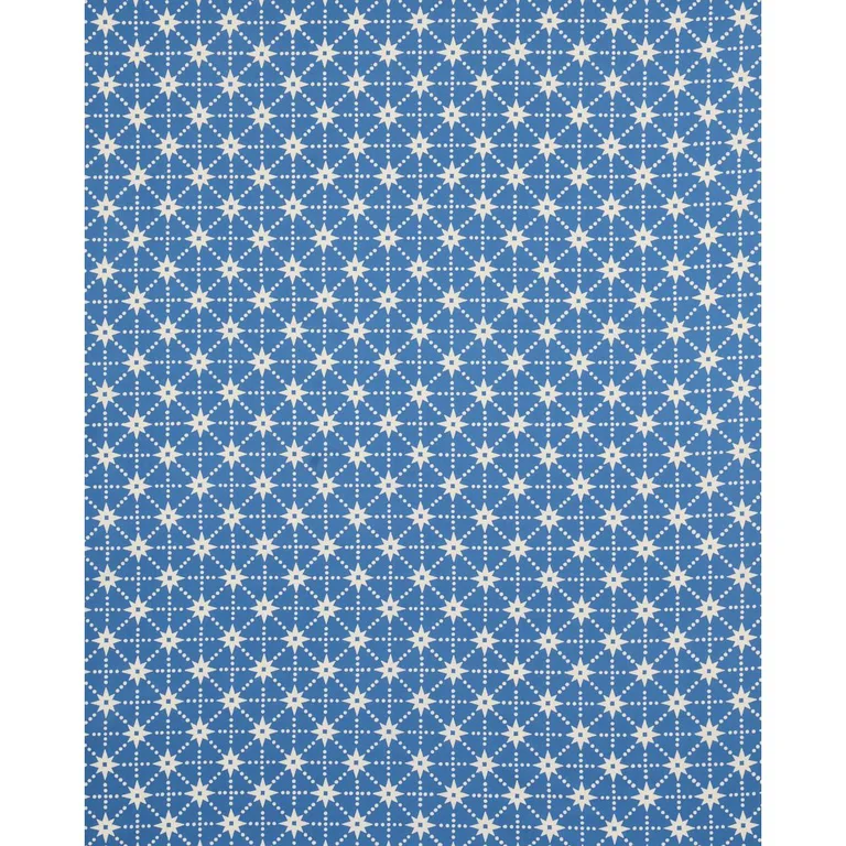 Schumacher 179260 Stars Hand Block Print Blue fabric swatch