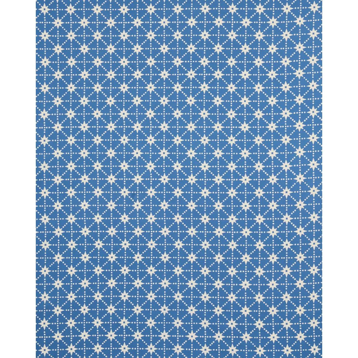 Schumacher 179260 Stars Hand Block Print Blue fabric swatch