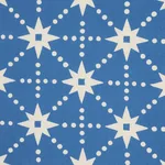 Schumacher 179260 Stars Hand Block Print Blue fabric swatch