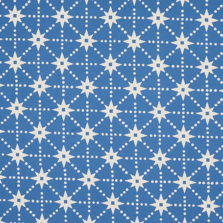 Schumacher 179260 Stars Hand Block Print Blue fabric swatch