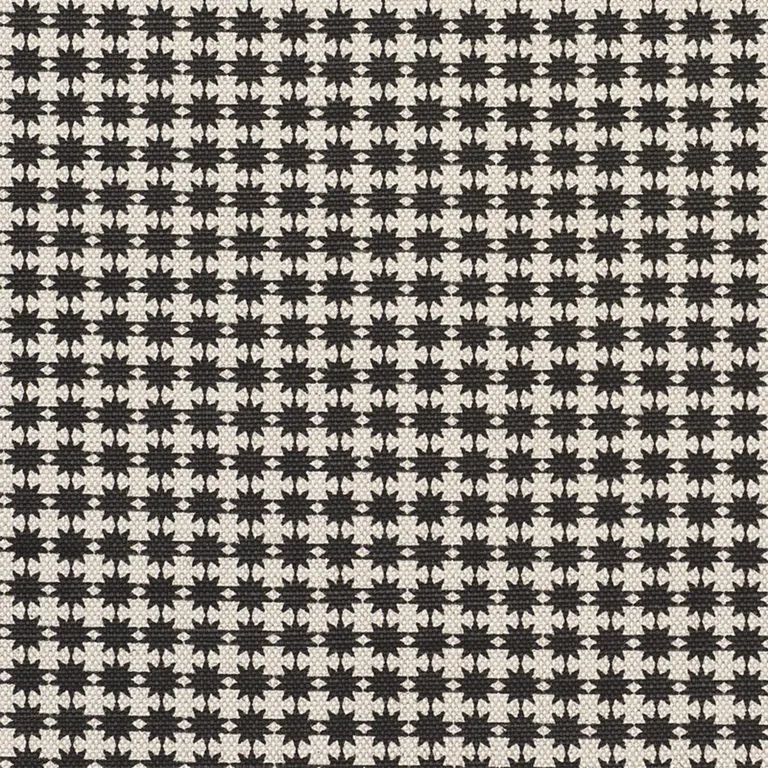 Schumacher 177087 Stella Black & Natural fabric swatch