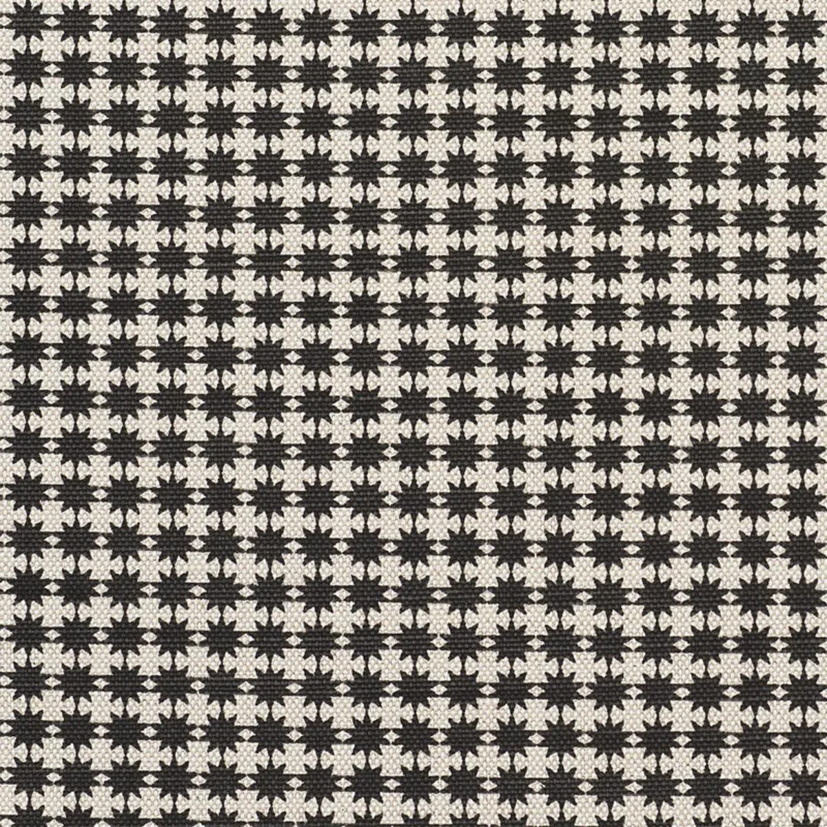 Schumacher 177087 Stella Black & Natural fabric swatch