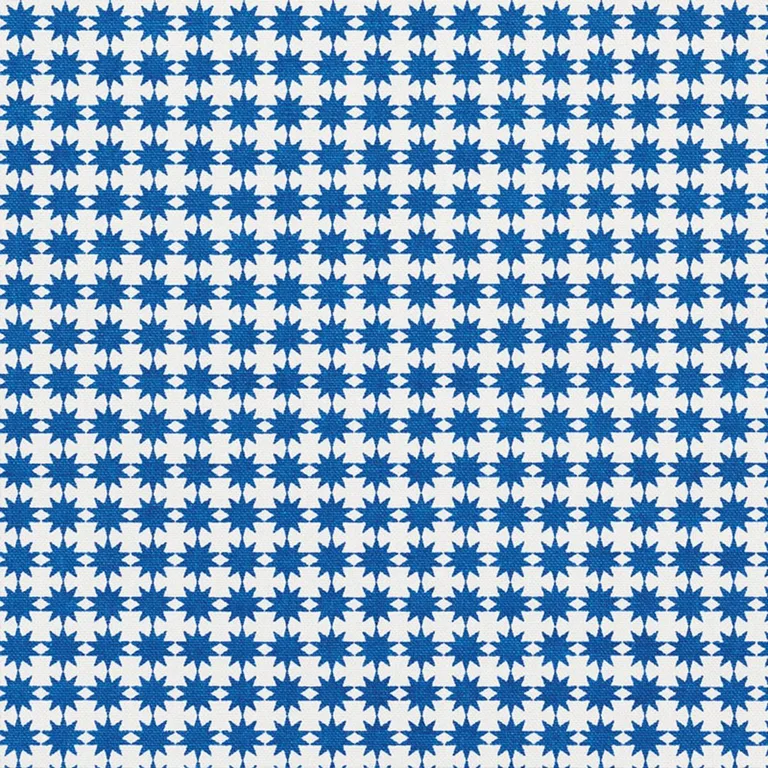 Schumacher 177083 Stella Blue fabric swatch
